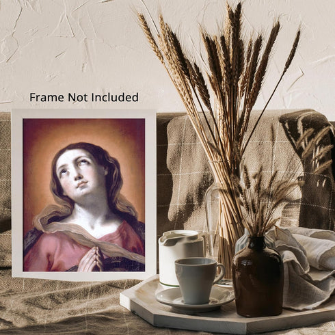 Posterizer 1 pcs-The Virgin in prayer c. 1627 painting poster-Religious Posters-Gifts for Christians -Decor for Church, Sunday School Classroom- u...